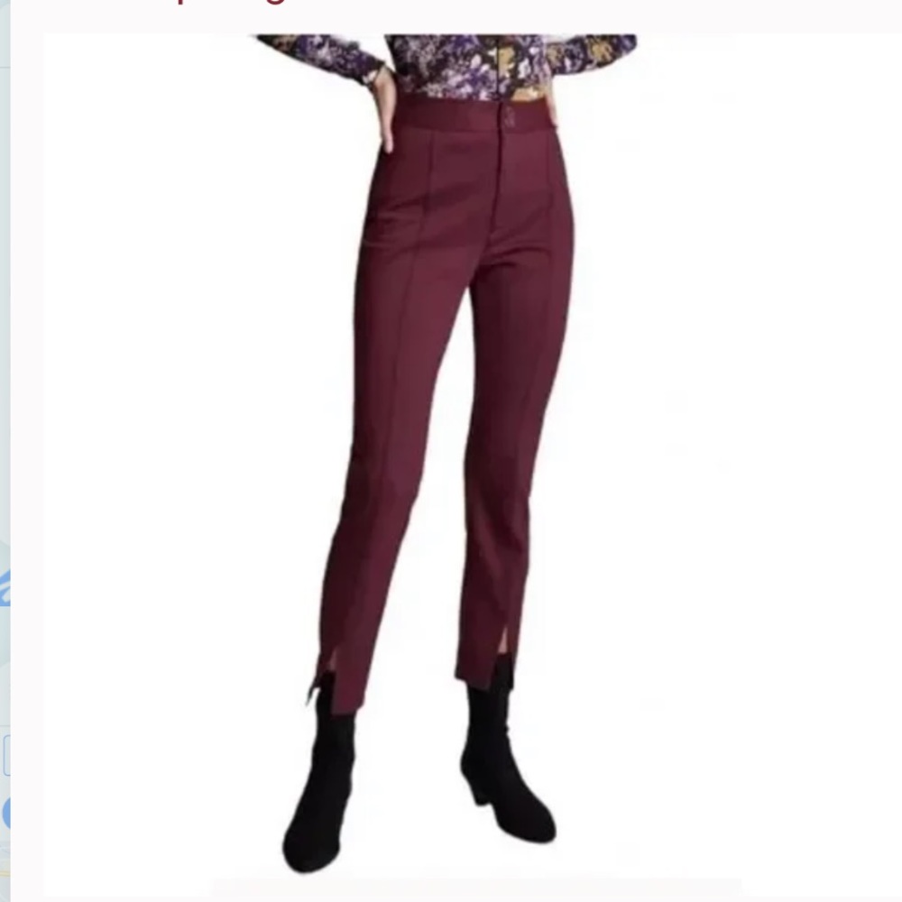 Anthropologie Red Ankle Cropped Pants